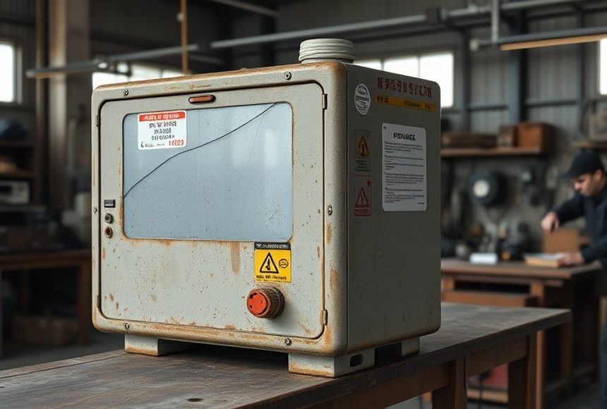 入れ替え前 — 故障が繰り返し、停止することの多い旧型機。